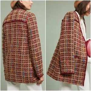 Ett:twa by Anthropologie Harlequin Longline Tweed Blazer